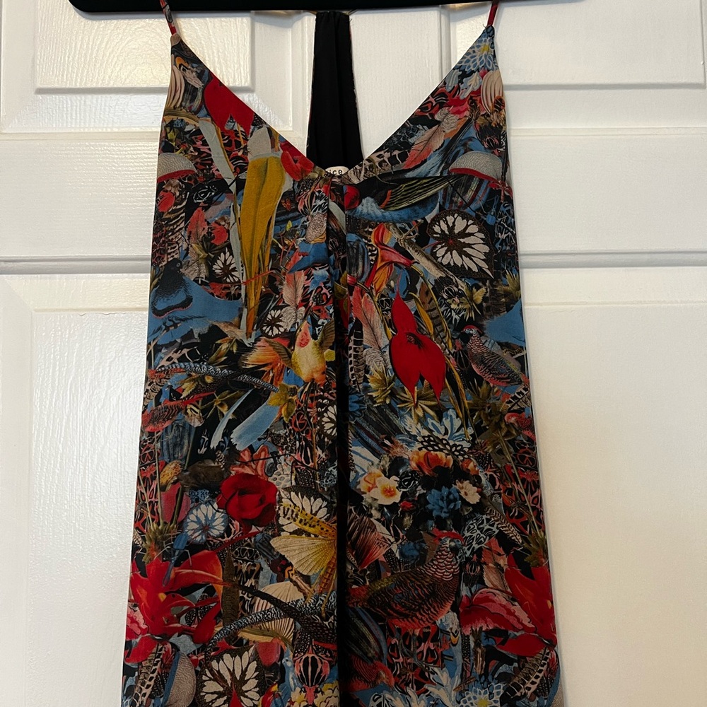 Alice + Olivia Red and Blue Spaghetti Strap Sundress